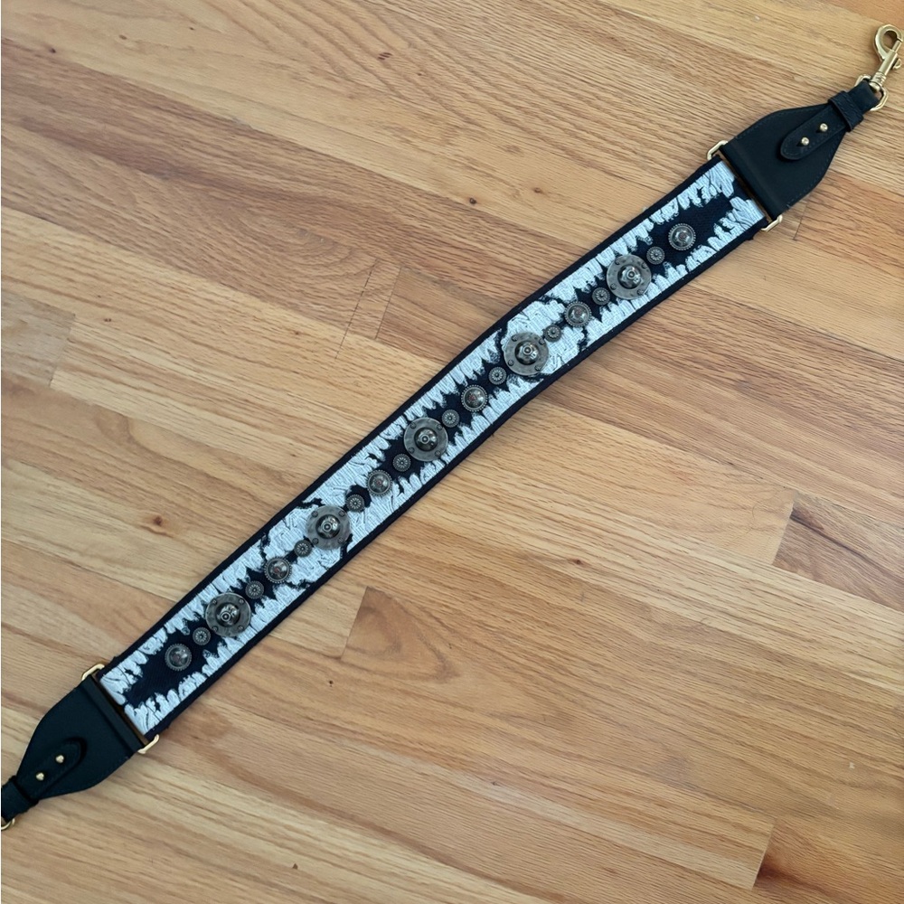 Dior Black and White Embellished Bag Strap
